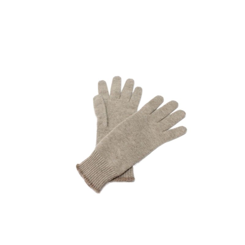 Rolex Womens Cashmere Crown Logo Gloves Brown One Size